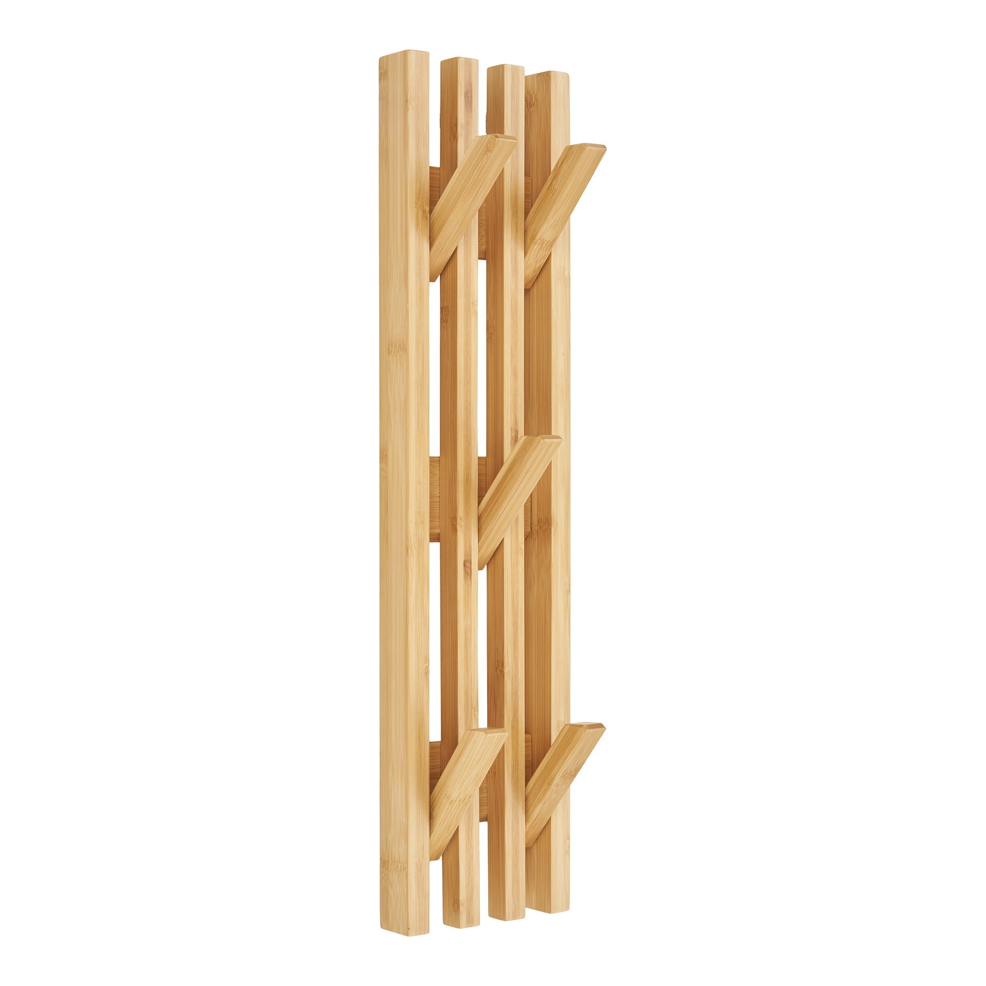 Ember – Wandgarderobe aus Bambus, Natur, 9,5 × 14 × 60 cm